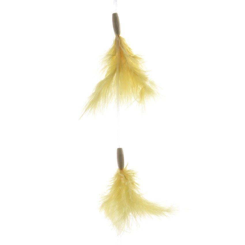 Boa de plumas finas y guirnalda de perlas Amarillo 1