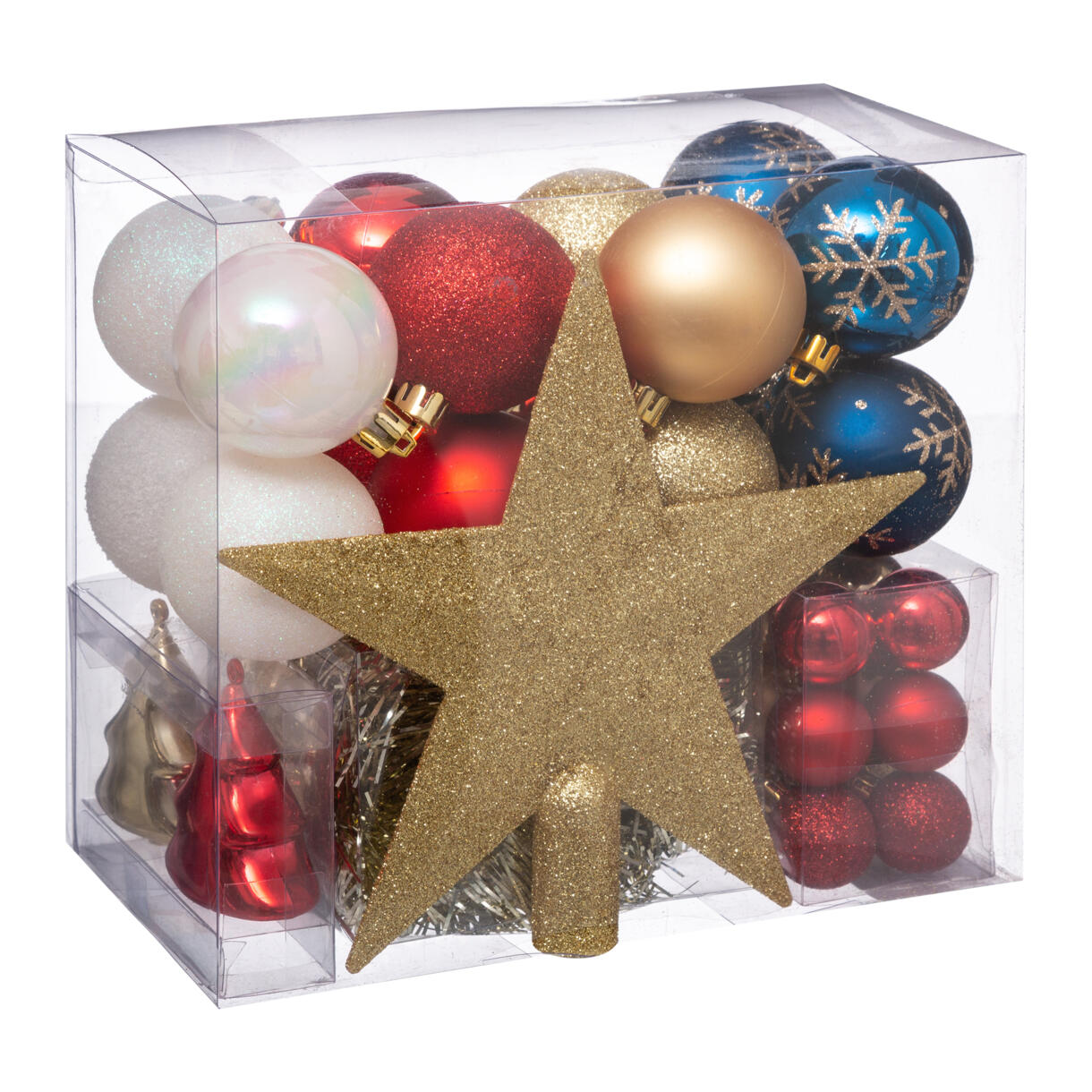 Kit de decoración para árbol de Navidad Aspen Rojo/Oro Azul 2