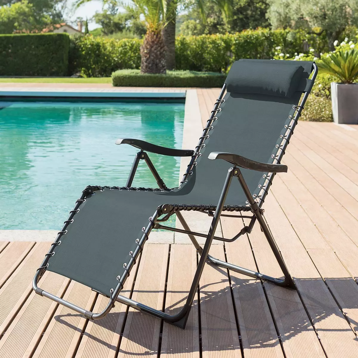 Fauteuil de jardin relax Silos - Bleu canard