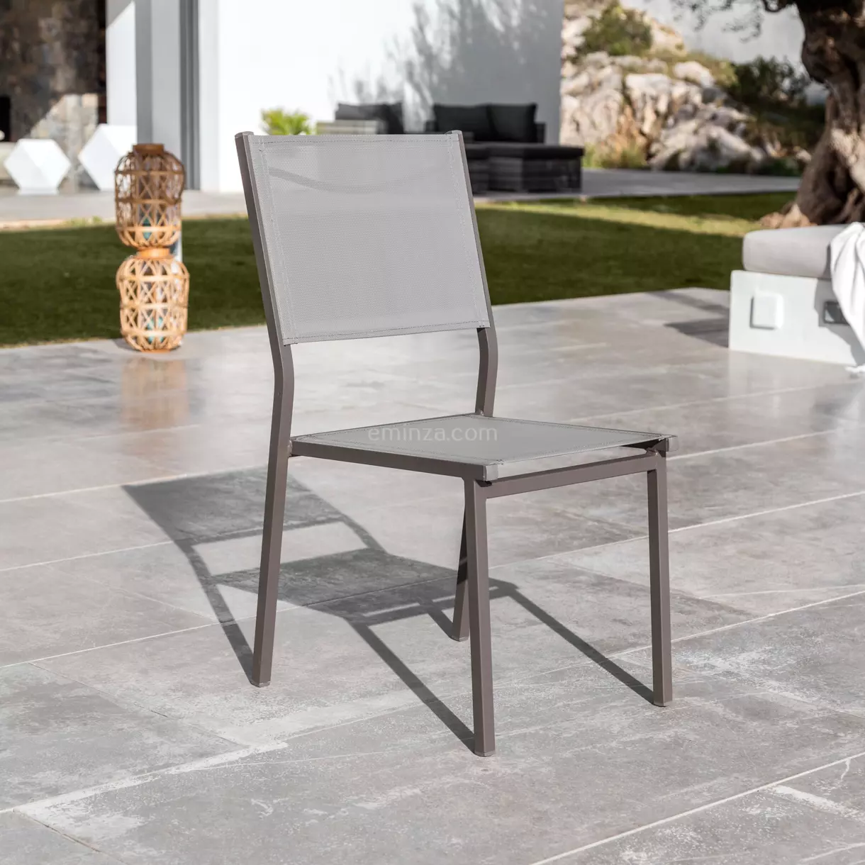 Chaise de jardin alu empilable Murano - Taupe