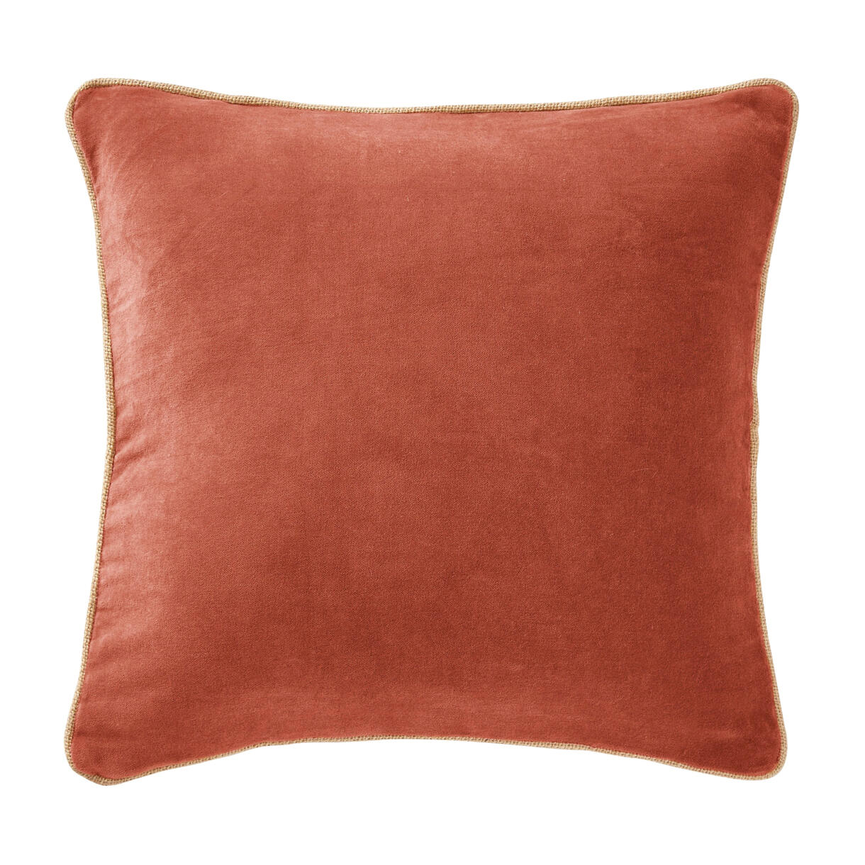 Cuscino quadrato iin velluto di cotone (45 cm) César Terracotta 1