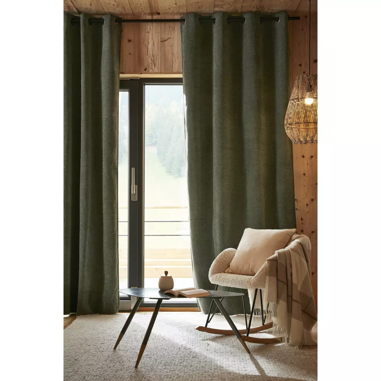 Rideau occultant isolant (140 x 260 cm) Bjorn Vert romarin 1