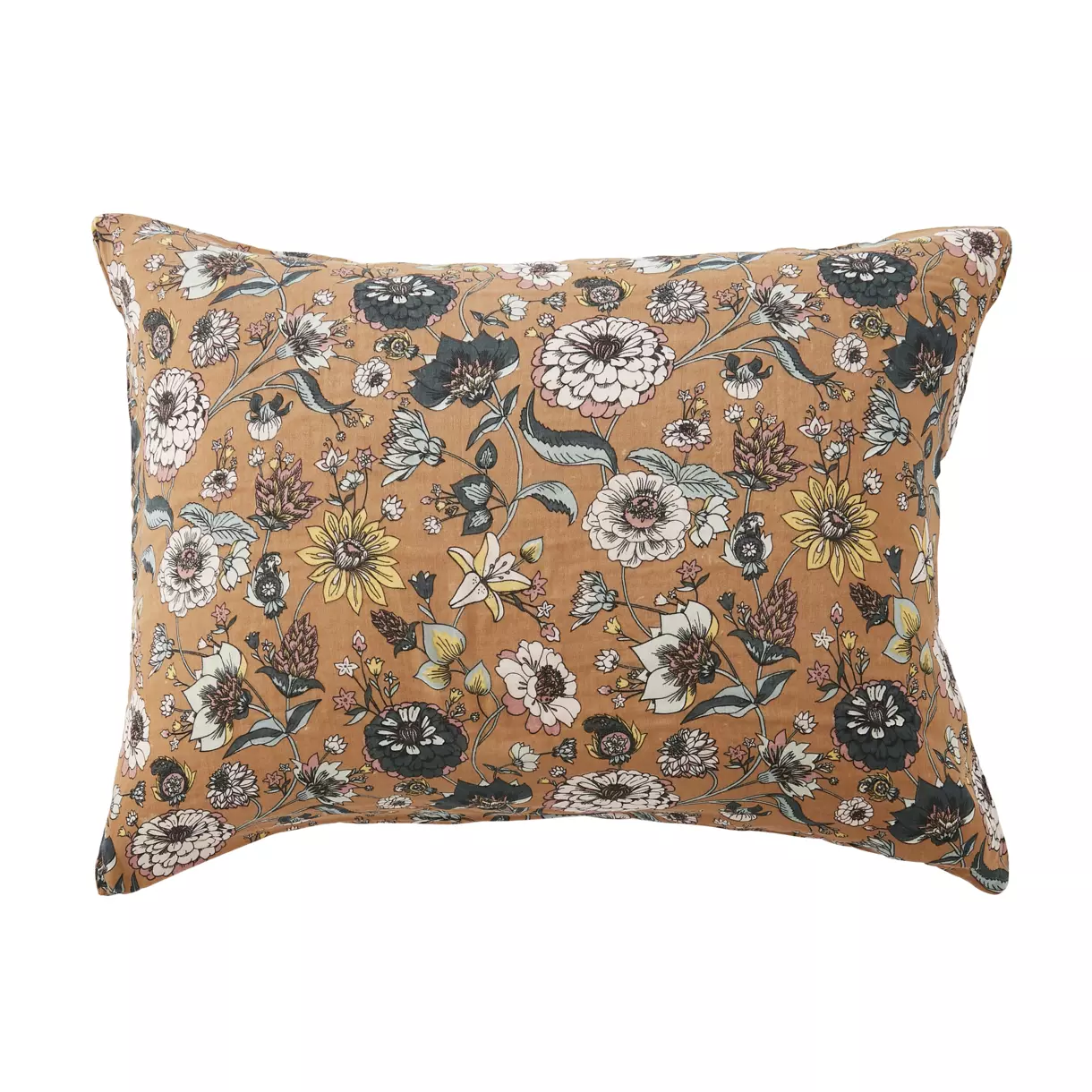 Funda de almohada rectangular en gasa de algodón (70 cm) Daphné Camel