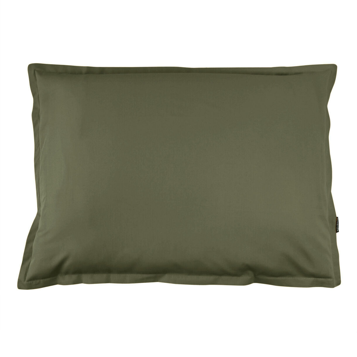 Funda de almohada rectangular en percal de algodón (80 cm) Cali Verde romero
