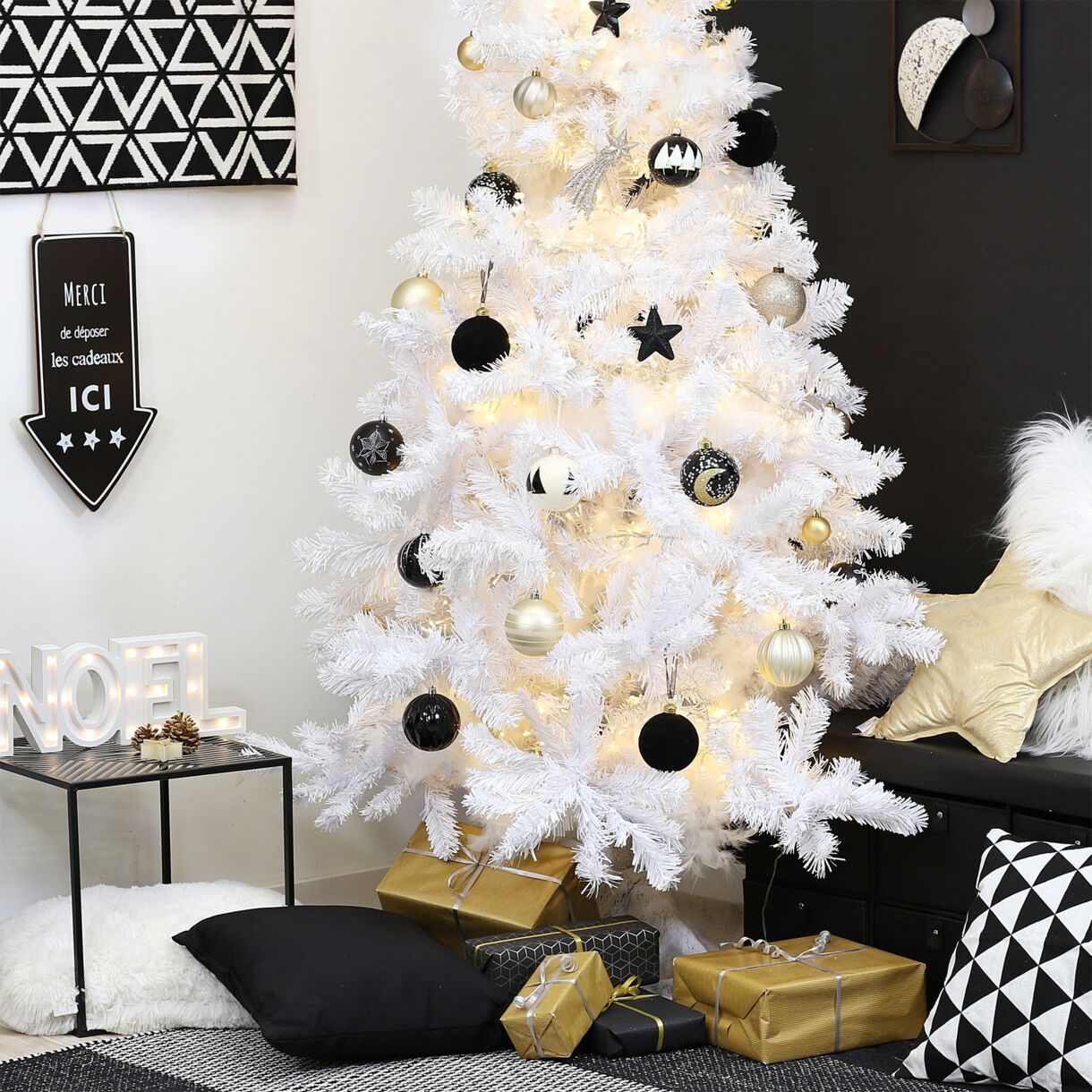 Albero di Natale artificiale Royal Alt. 180 cm Bianco 1