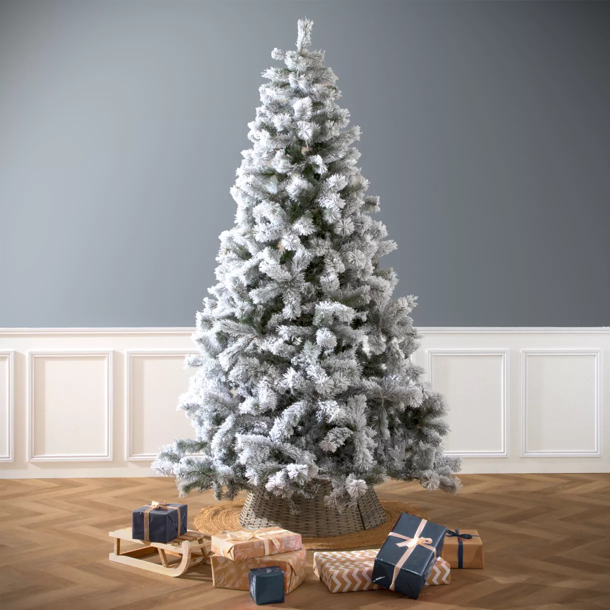 Abeto artificial de Navidad Oregon Altura 245 cm Verde nevado
