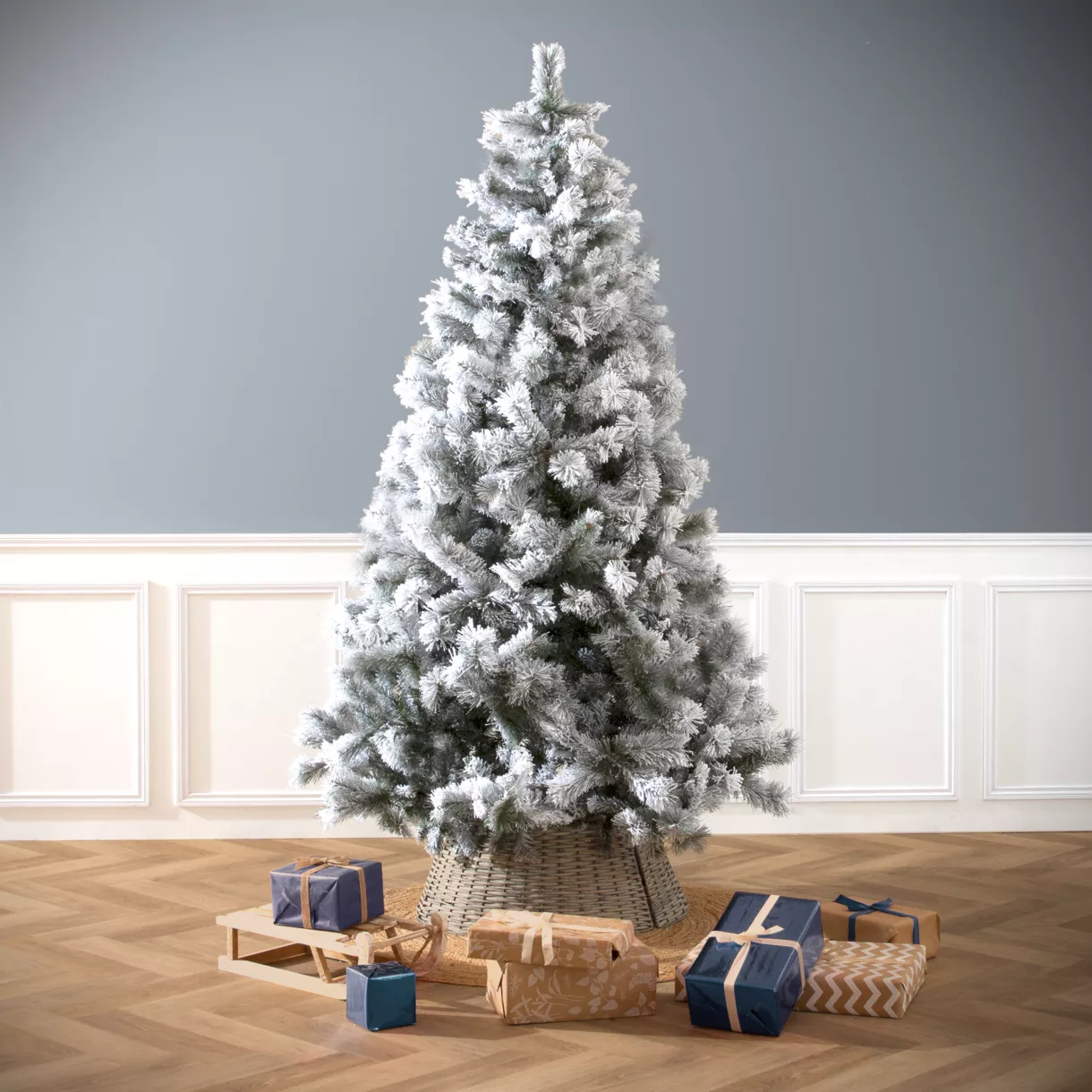 Abeto artificial de Navidad Oregon Altura 215 cm Verde nevado 1
