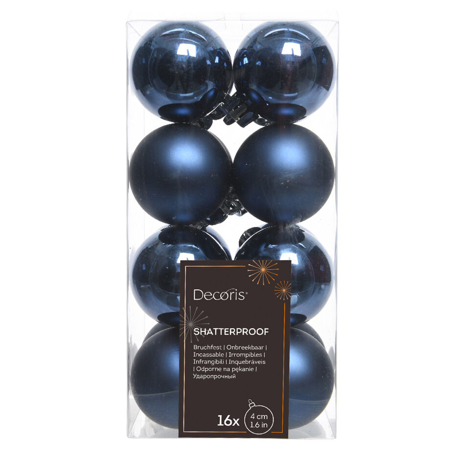 Set van 16 kerstballen (D40 mm) Alpine donkerblauw 1