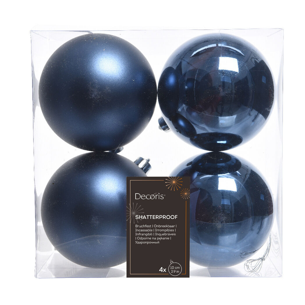 Set van 4 kerstballen (D100 mm) Alpine donkerblauw 1