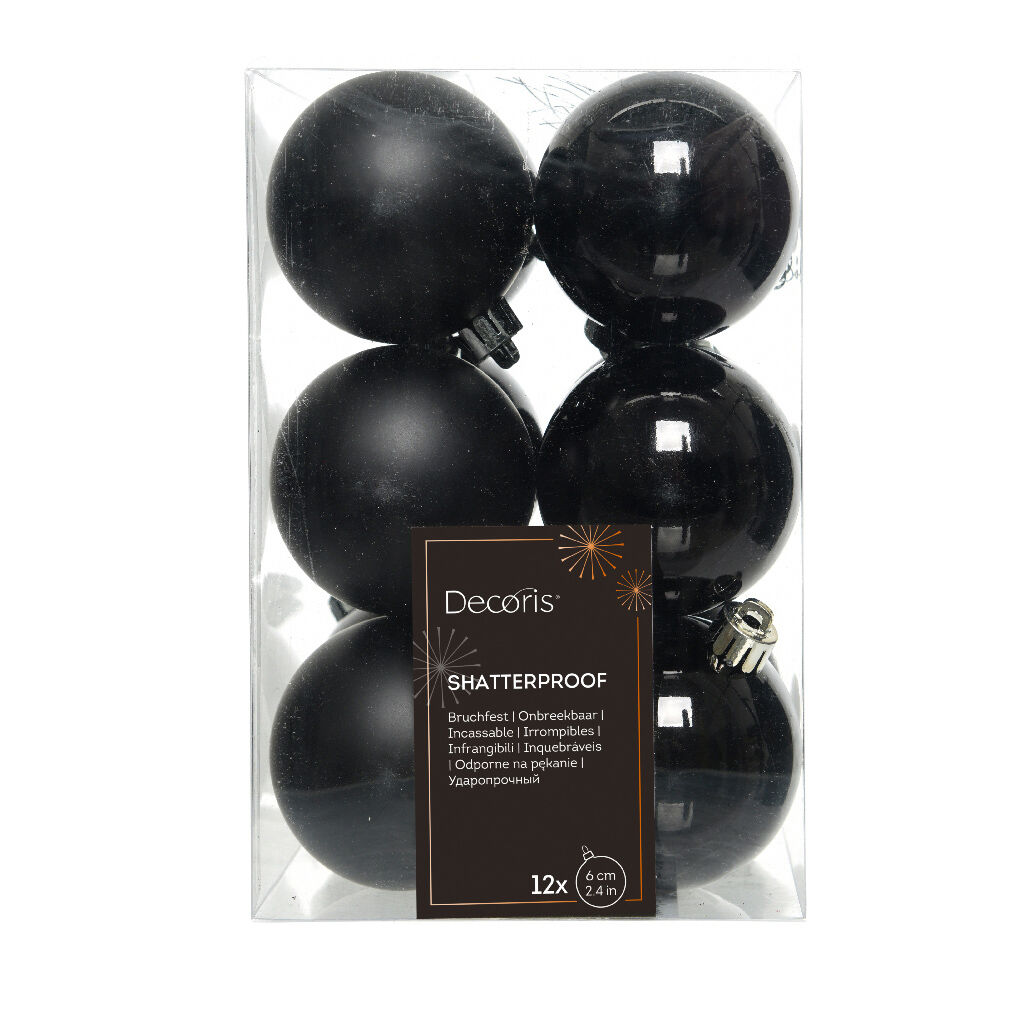 Lot de 12 boules de Noël (D60 mm) Alpine  Noir 1
