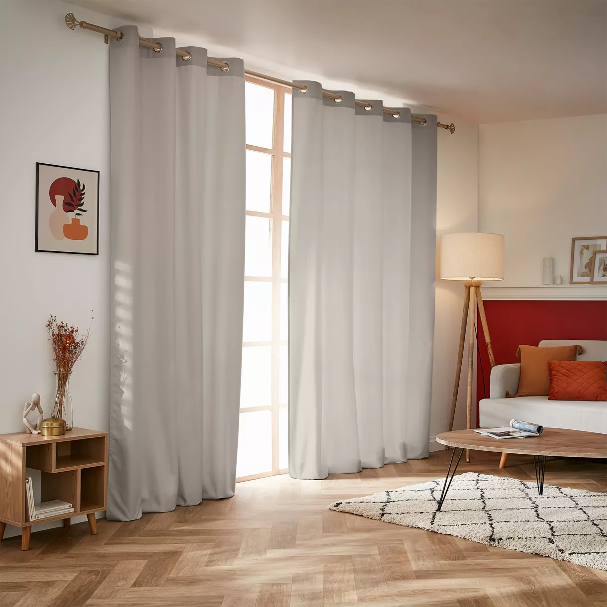 EM RIDEAU A OEILLETS 180 x 260 CM POLYESTER UNI THERMIQUE SUMMIT NATUREL
