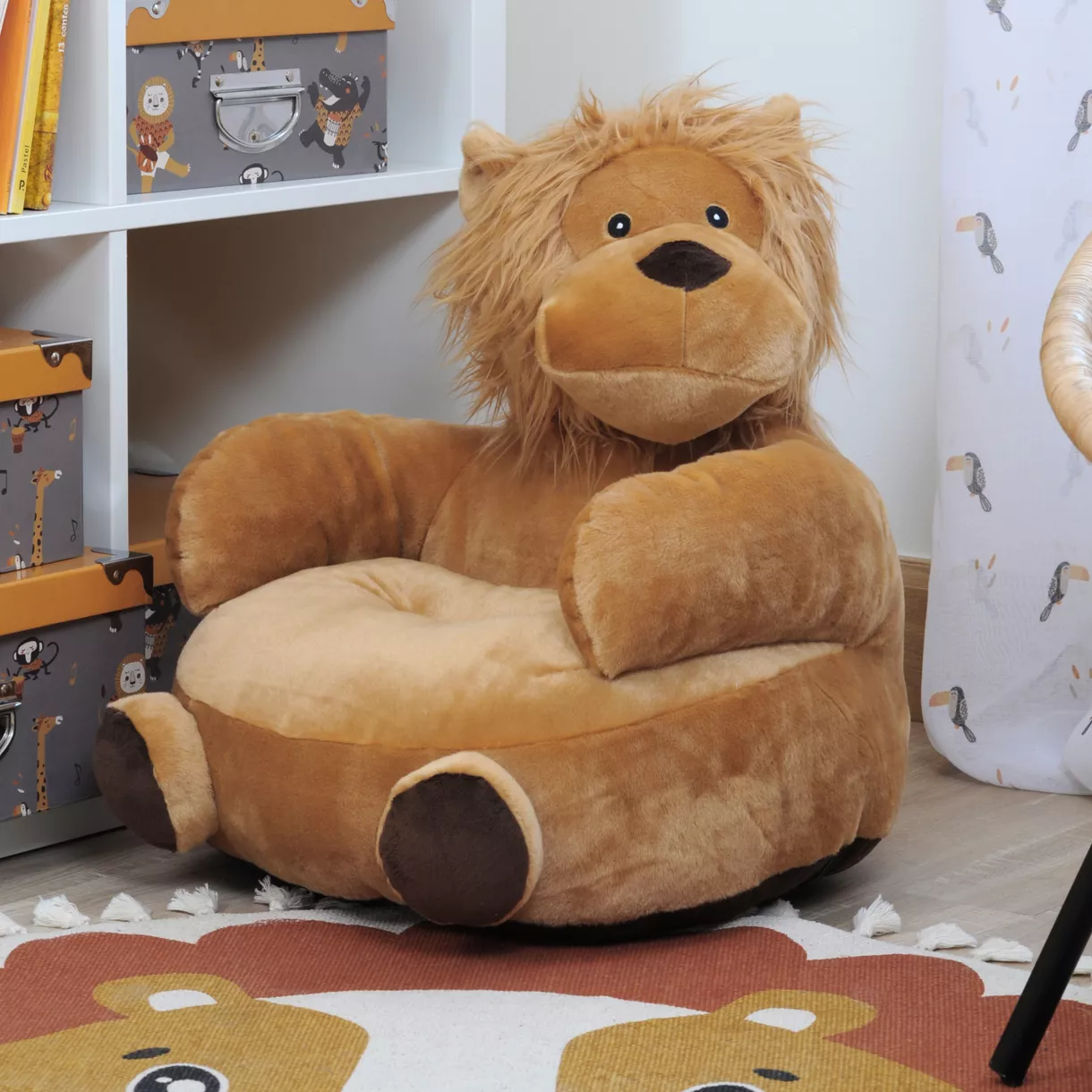 Taburete niño (45 x 45 cm) Zimba Marrón camel