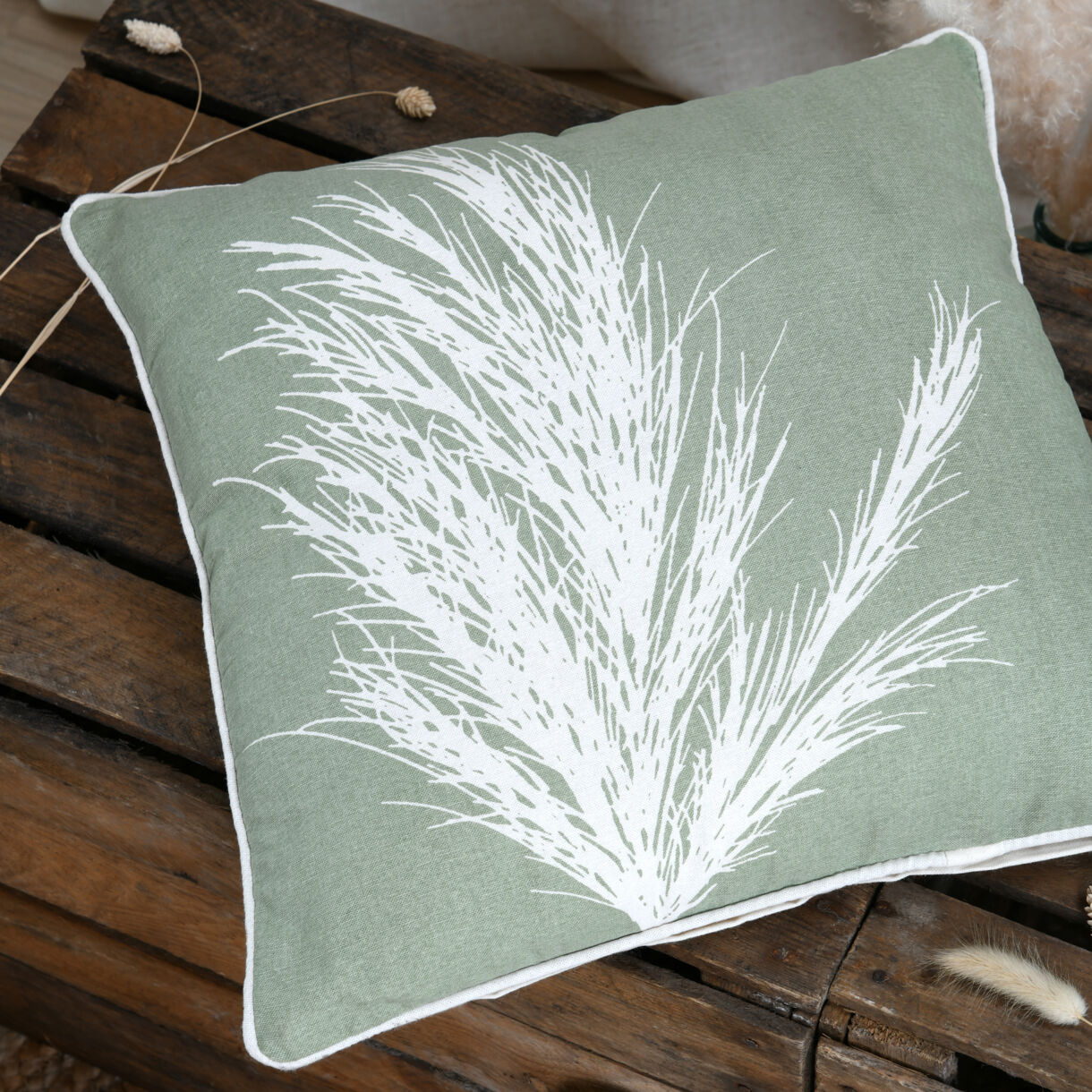 Cuscino quadrato di cotone (40 x 40 cm) Coralia Verde