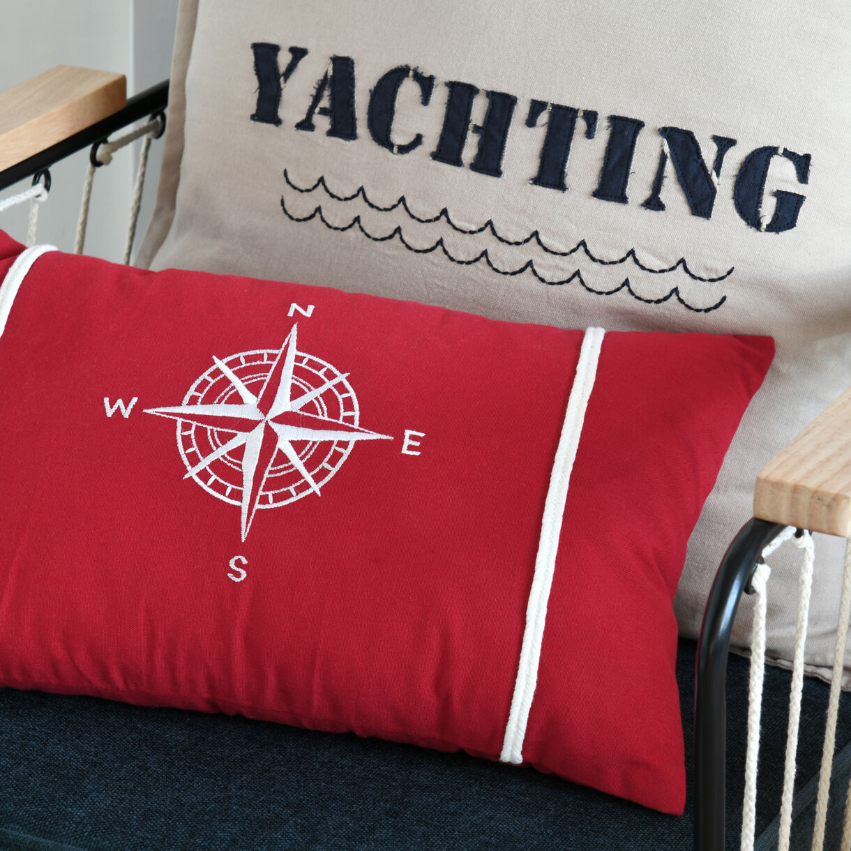 Rechteckiges Kissen aus Baumwolle (30 x 50 cm) Fregate Rot