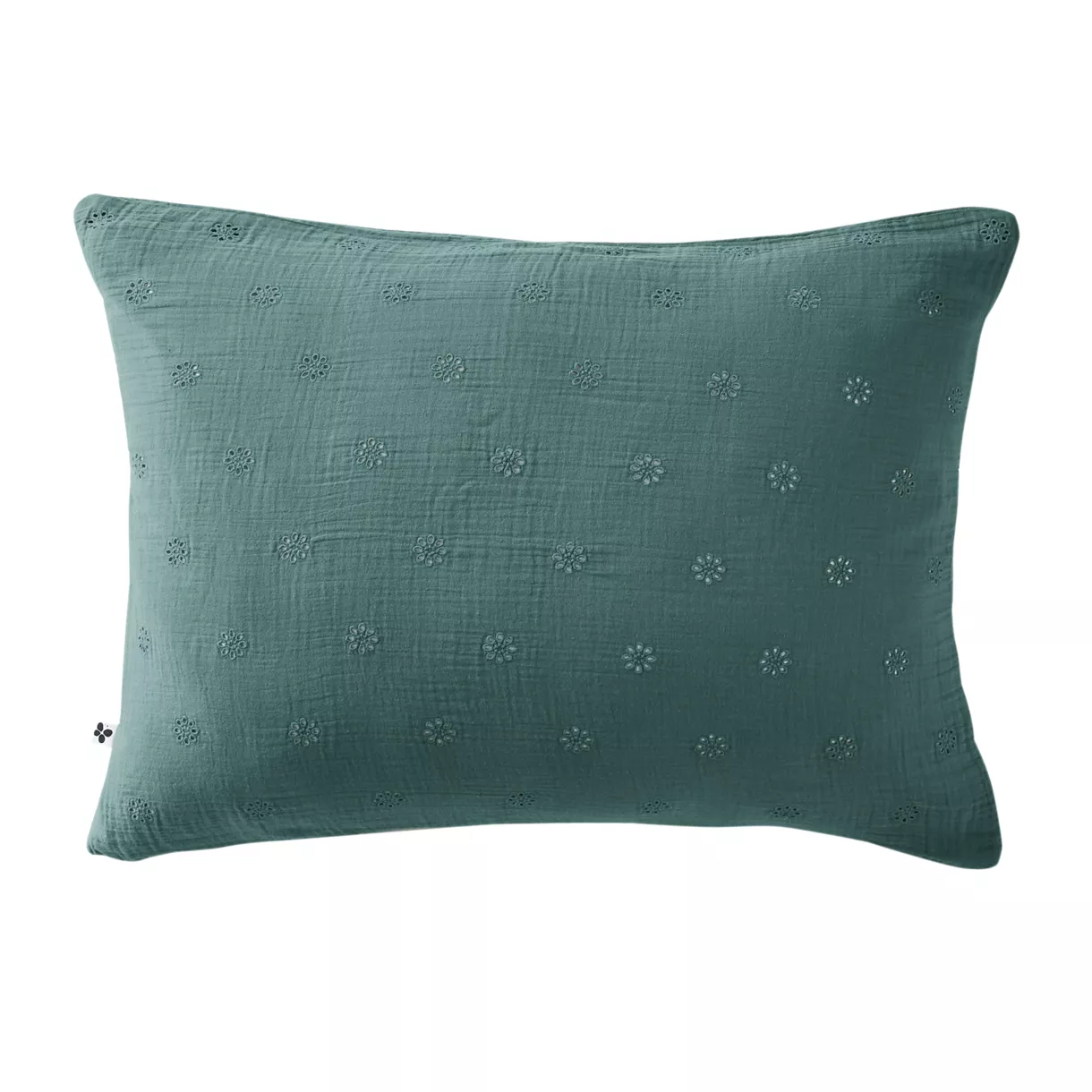 Funda de almohada rectangular de en gasa de algodón  (70 cm) Gaïa Boho Azul Trullo 1