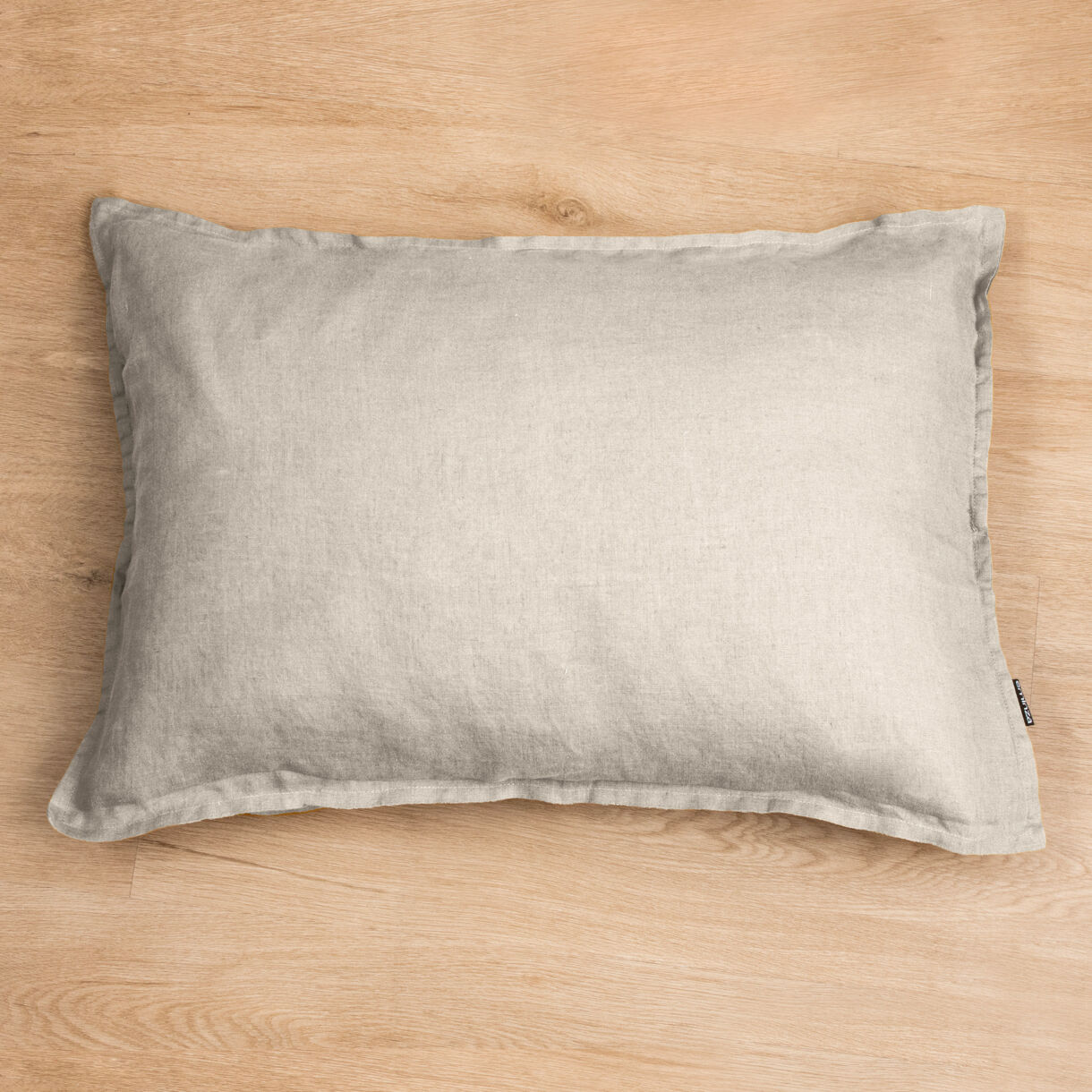 Funda de almohada rectangular en lino lavado (70 cm) Louise Beige 1