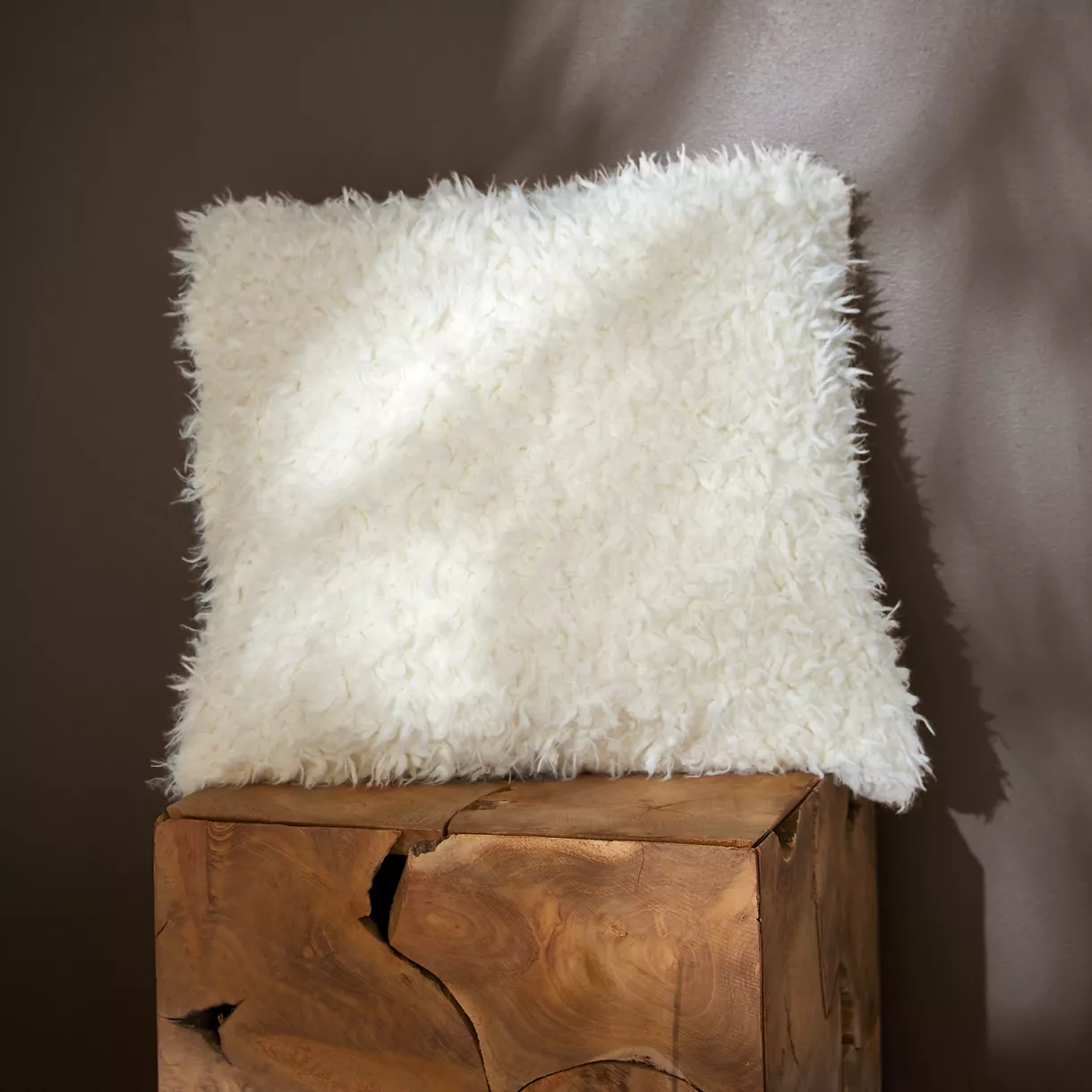 Fodera cuscino quadrato ecopelliccia (40 cm) Pecora Bianco 1