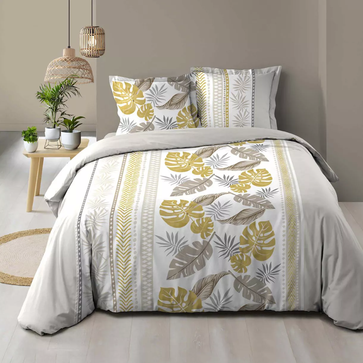 PARURE 3 P. 260 x 240 CM IMPRIME 57 FILS ALLOVER MOANA