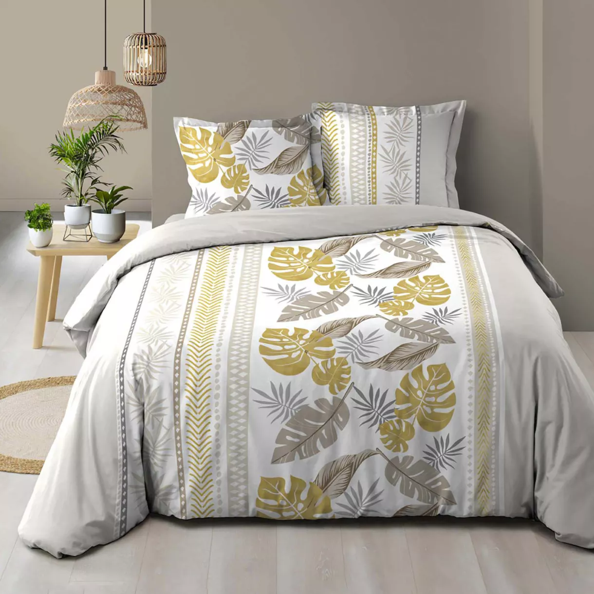 PARURE 3 P. 240 x 220 CM IMPRIME 57 FILS ALLOVER MOANA