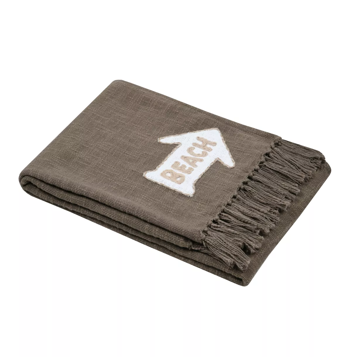 Jeté de canapé coton (150 cm) Arcachon Taupe