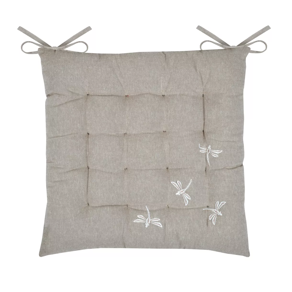 Coussin de chaise carré coton Butine Beige