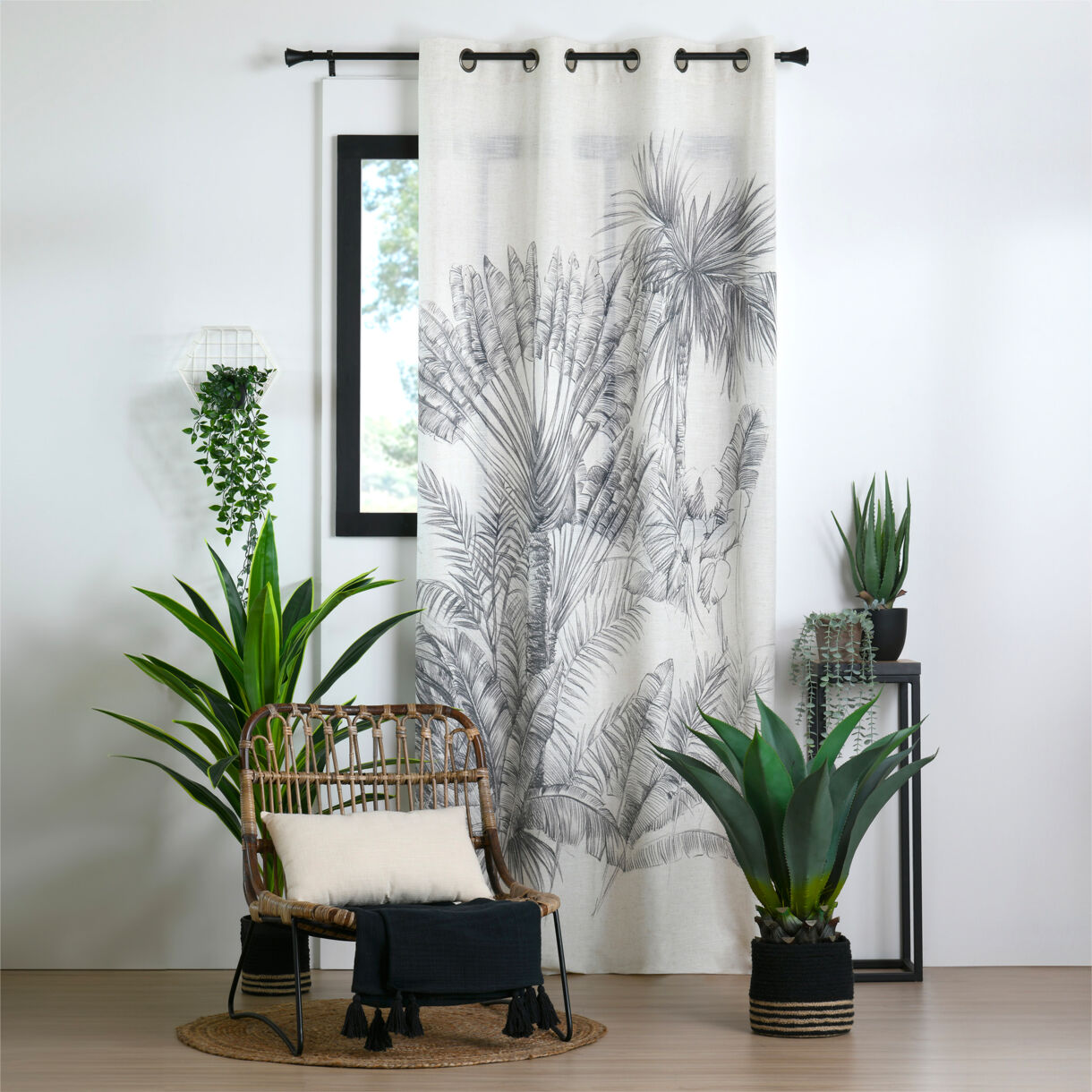Vorhang aus Polyester (140 x 260 cm) Orissa Grau