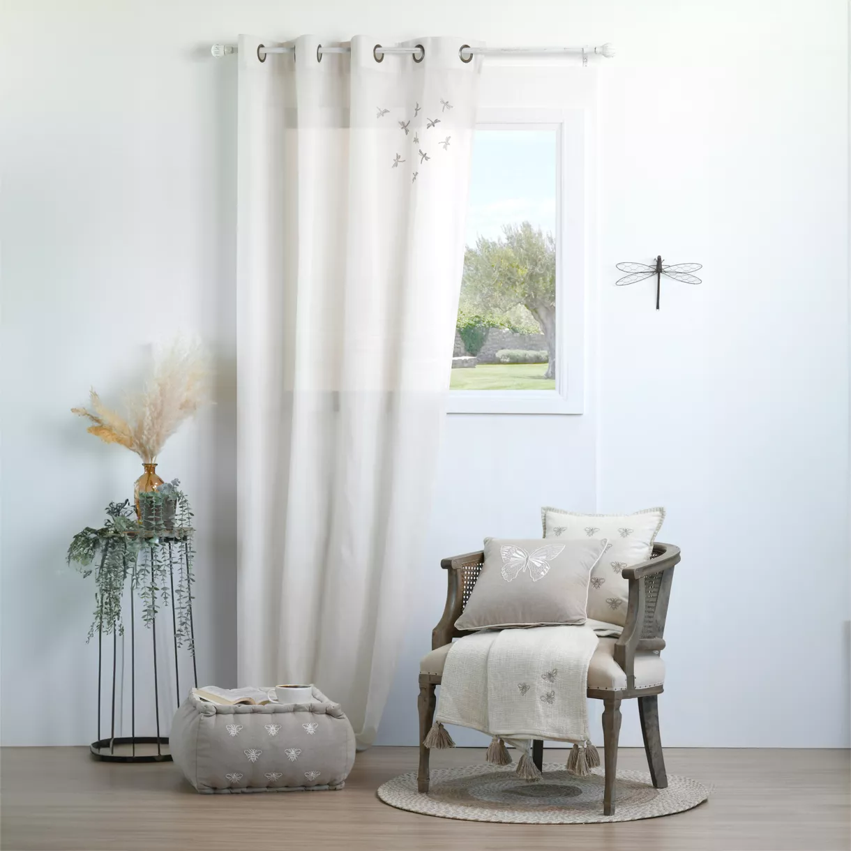 Voilage (140 x 260 cm) Butine Ecru