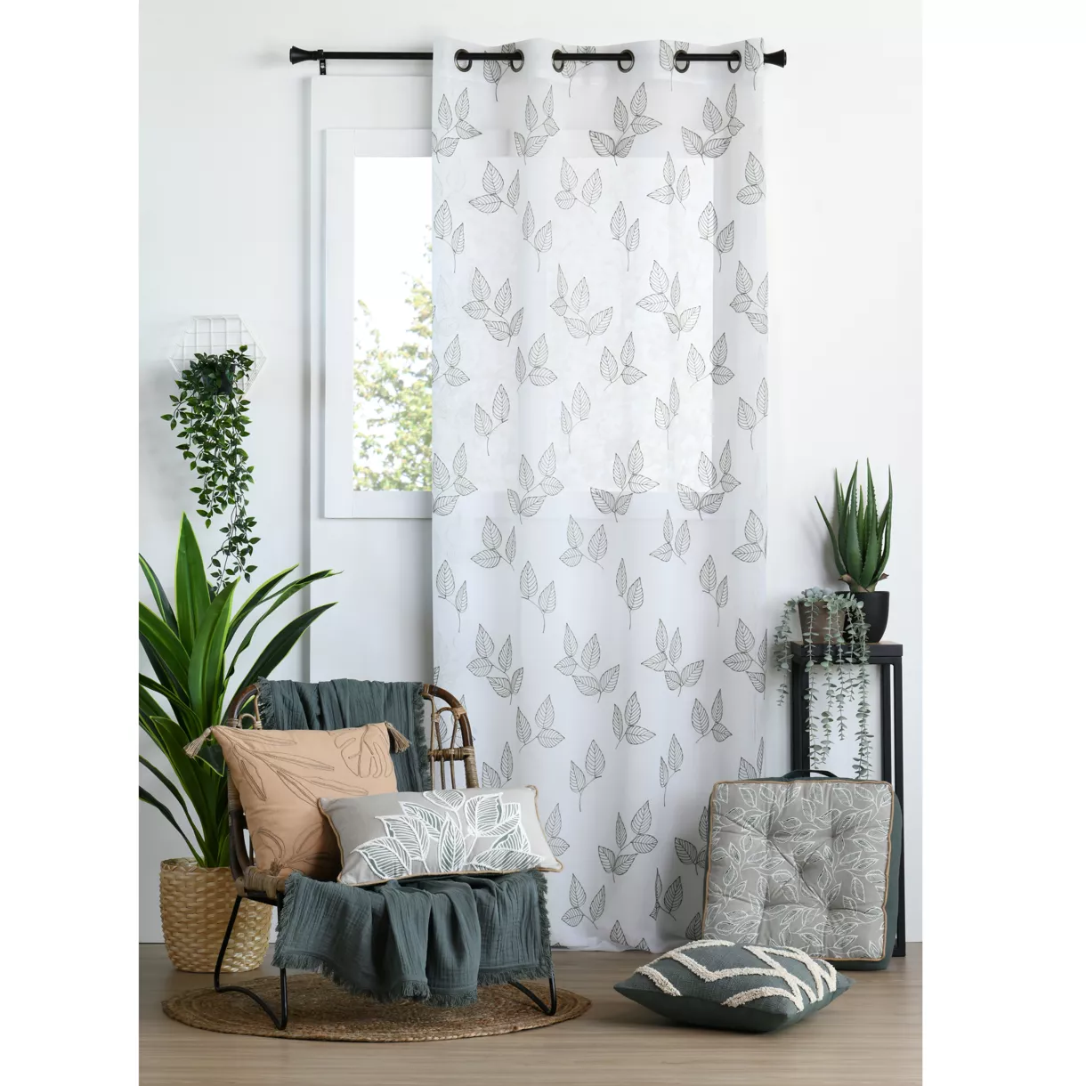 Voilage (140 x 260 cm) Manisa Vert sauge