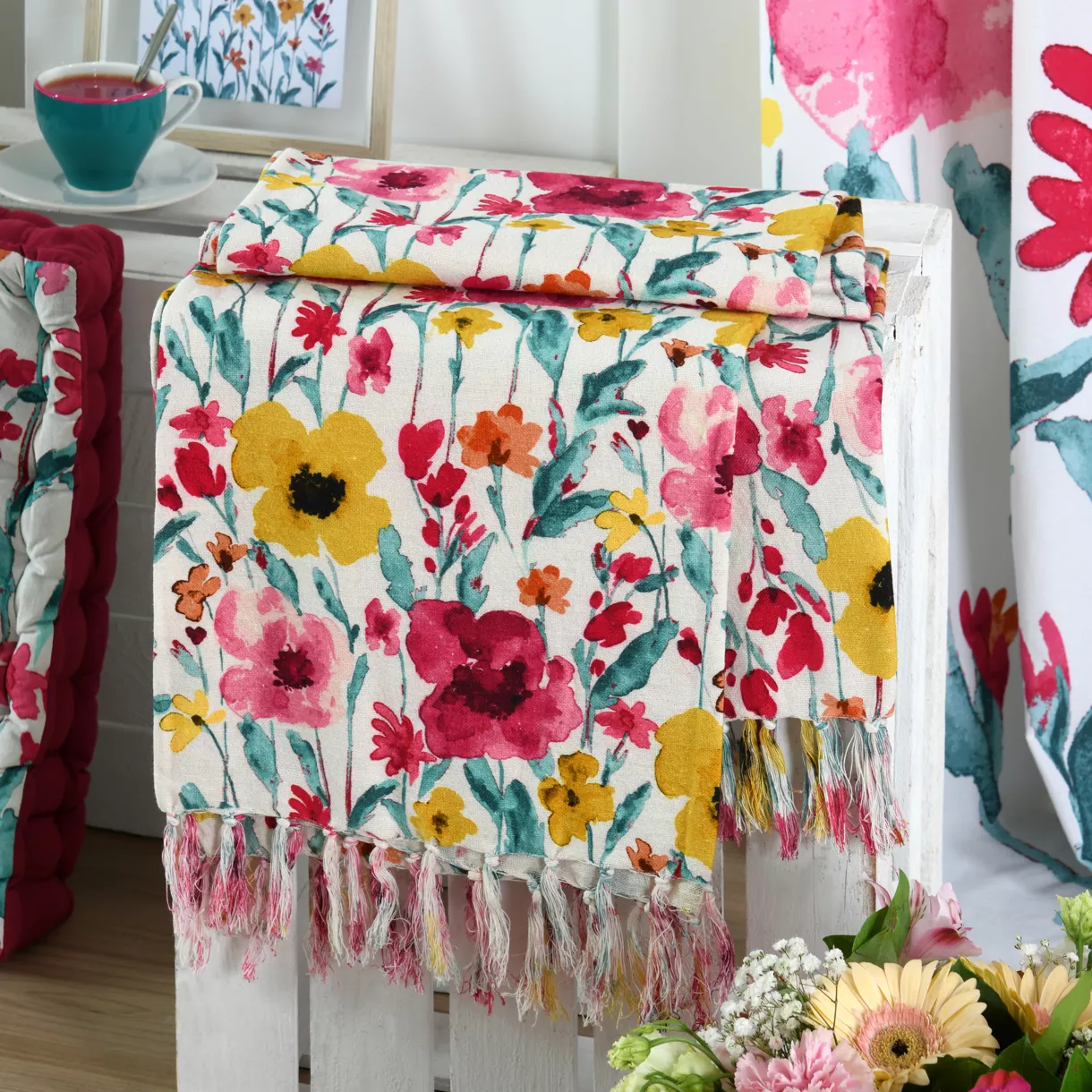 Jeté de canapé coton (125 x 150 cm) Lucya Multicolore
