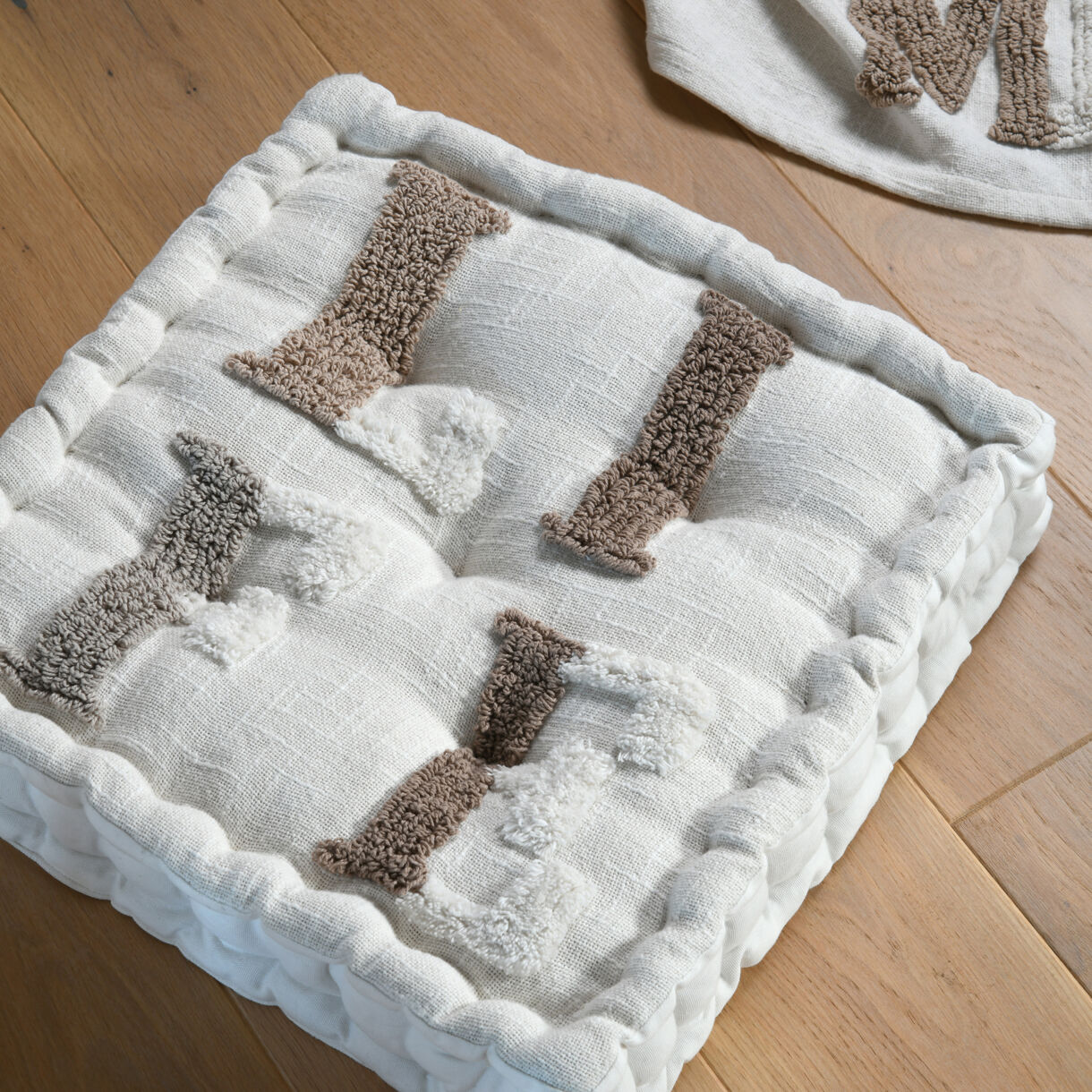Bodenkissen aus Baumwolle (45 x 10 cm) Joanny Cremeweiß