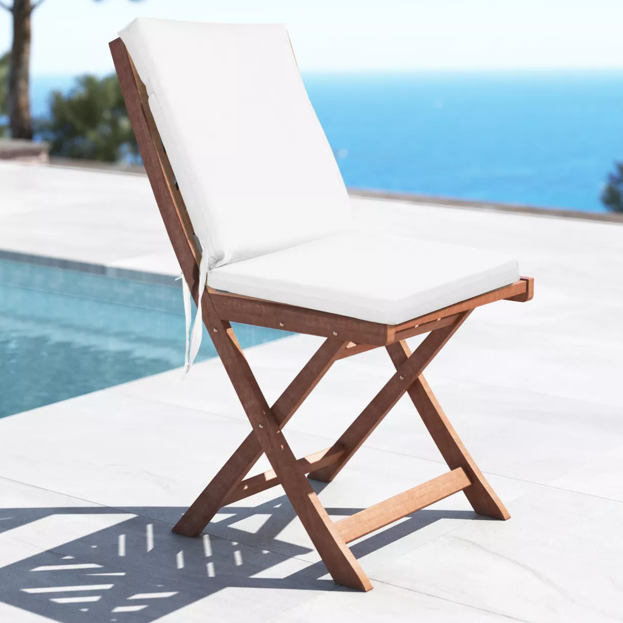 Galette de chaise avec dossier (L90 cm) Mambo Ecru