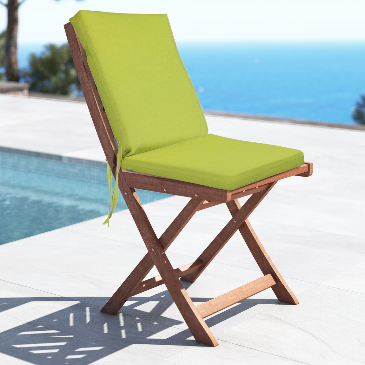 Galette de chaise avec dossier (L90 cm) Mambo Vert