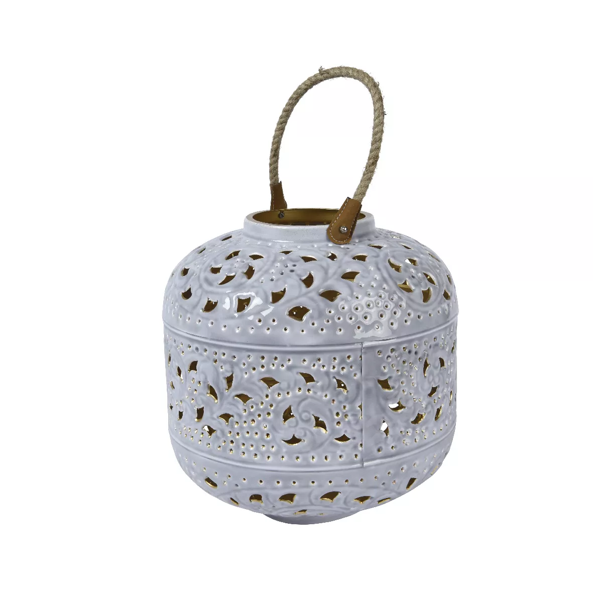 Linterna de interior en metal (30 x 28 cm) Hapen Gris