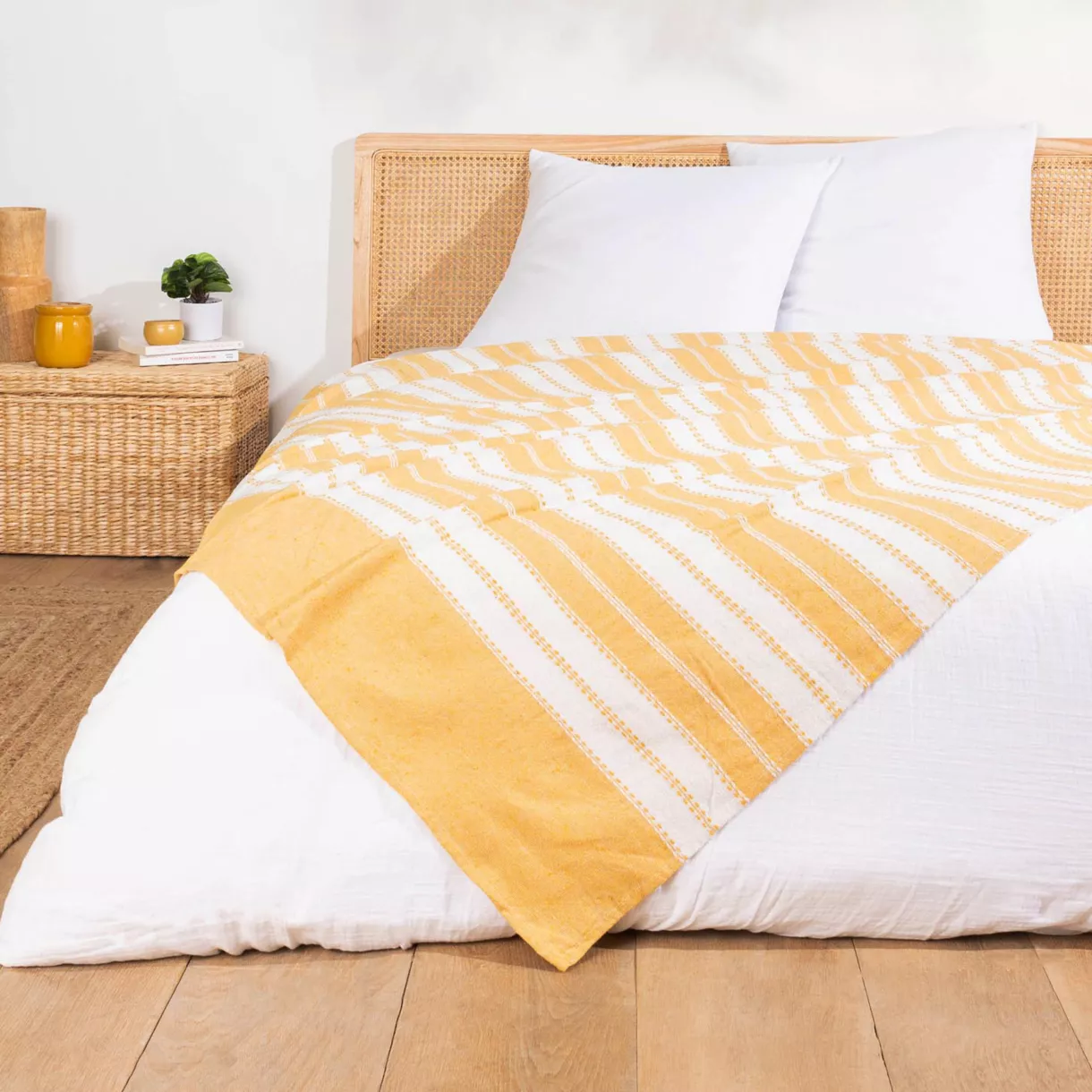 COUVRE LIT 1 PERSONNE 180 x 220 CM COTON/POLYESTER JACQUARD ABBY CURRY