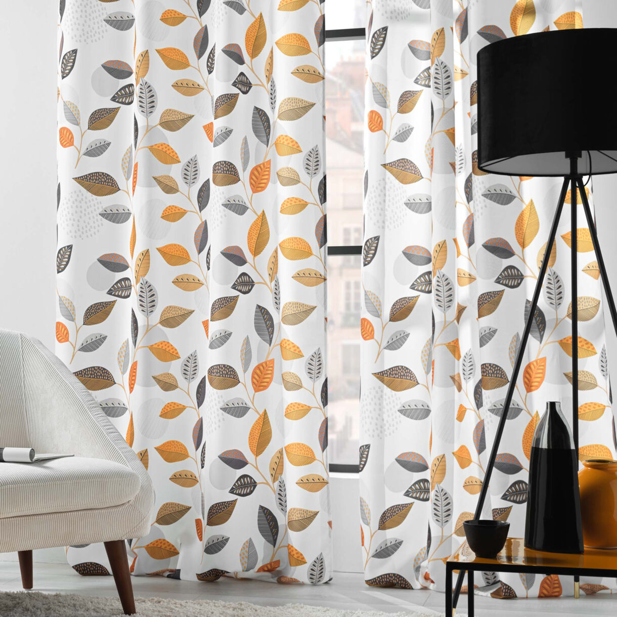 Rideau polyester (140 x 280 cm) Vahine Jaune