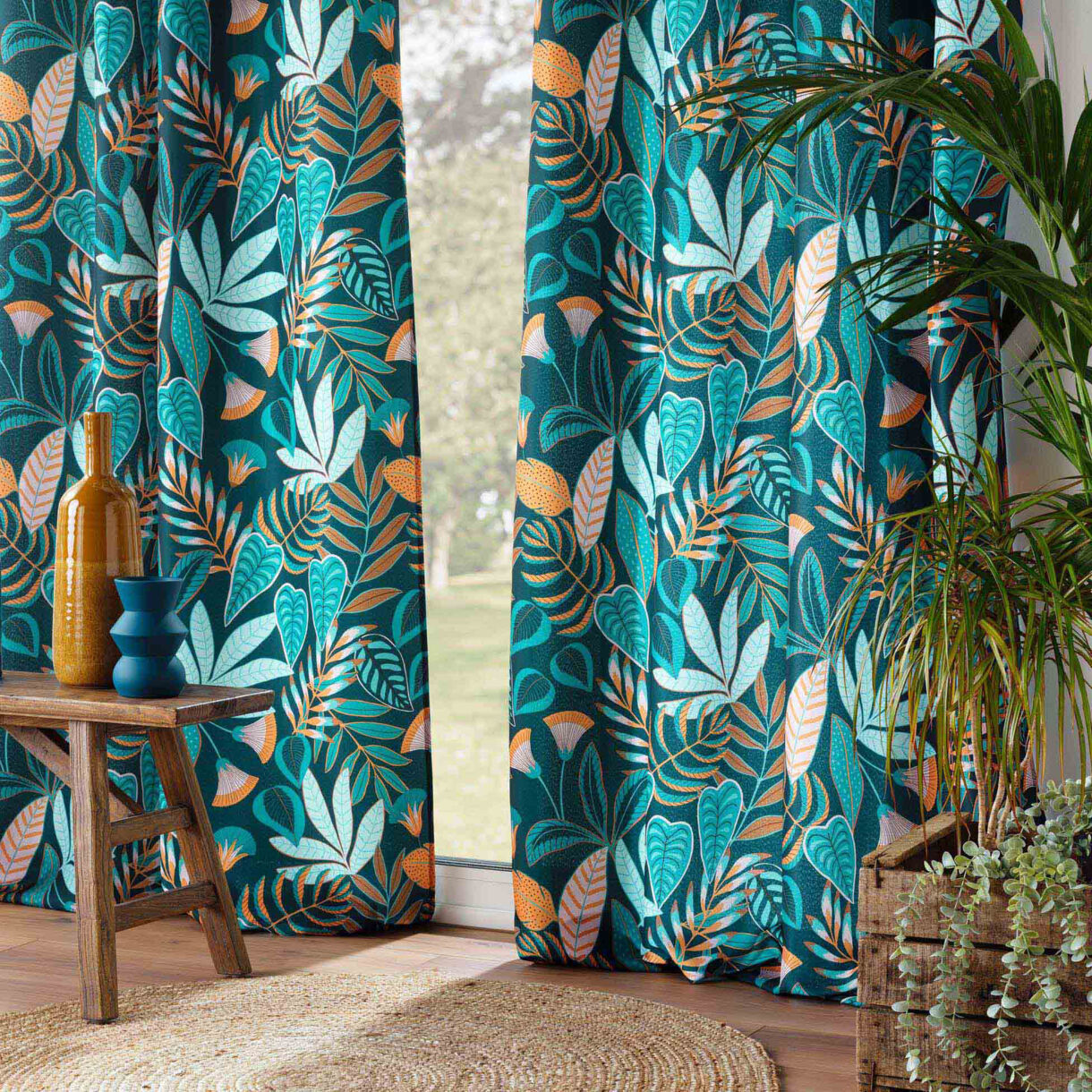Rideau polyester (140 x 280 cm) Tilda Vert