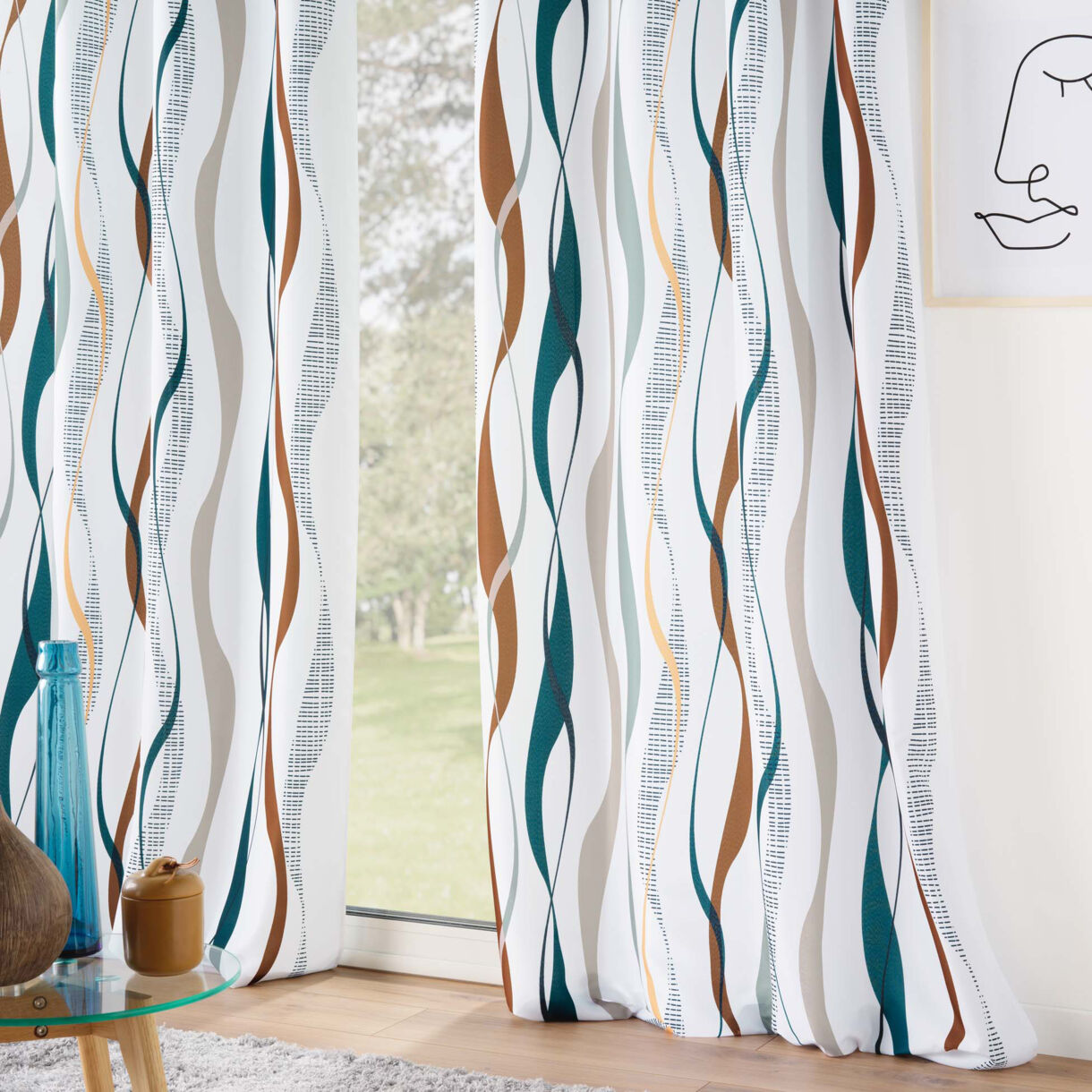 Gordijn polyester (140 x 260 cm) Lisana Meerkleurig