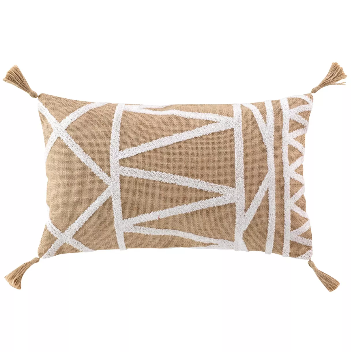 Cojín rectangular en yute y algodón (30 x 50 cm) Asmara Beige