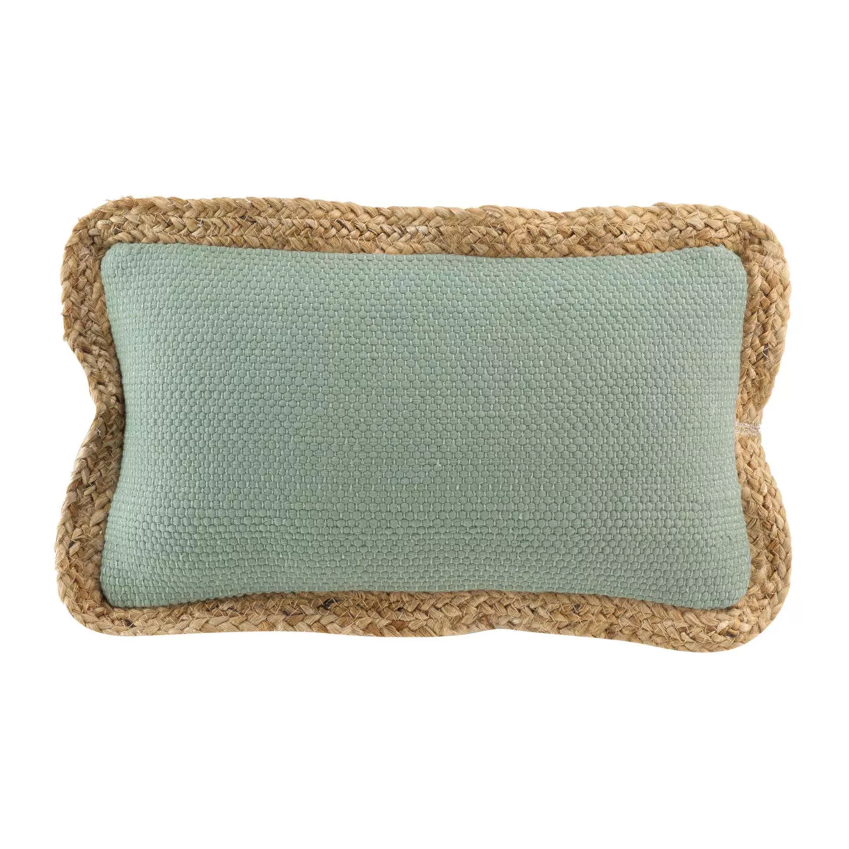 Cuscino rettangolare iuta e cotone (30 x 50 cm) Akina Verde salvia