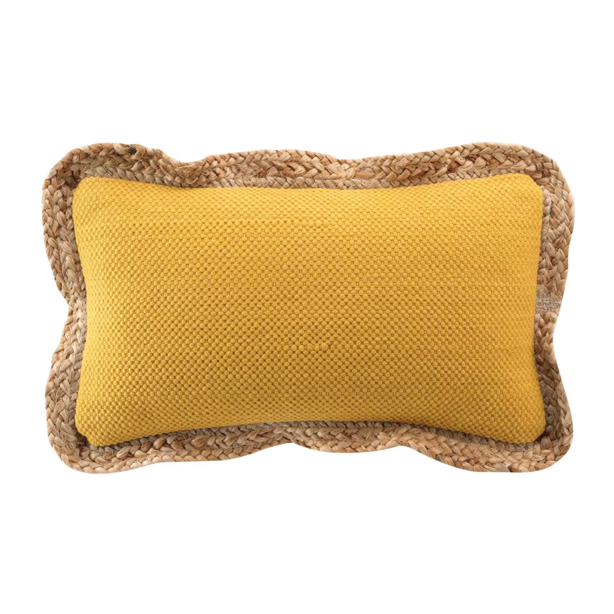 Cuscino rettangolare iuta e cotone (30 x 50 cm) Akina Giallo ocra