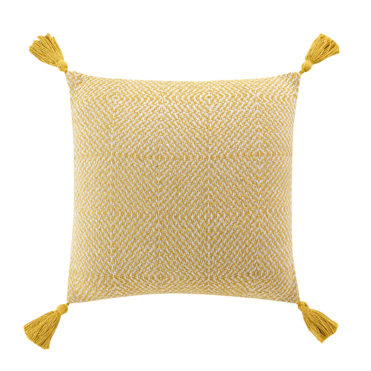 Cuscino quadrato cotone pon pon (40 x 40 cm) Louisette Giallo