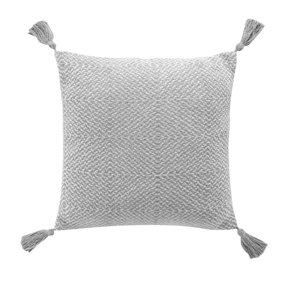 Cuscino quadrato cotone pon pon (40 x 40 cm) Louisette Grigio