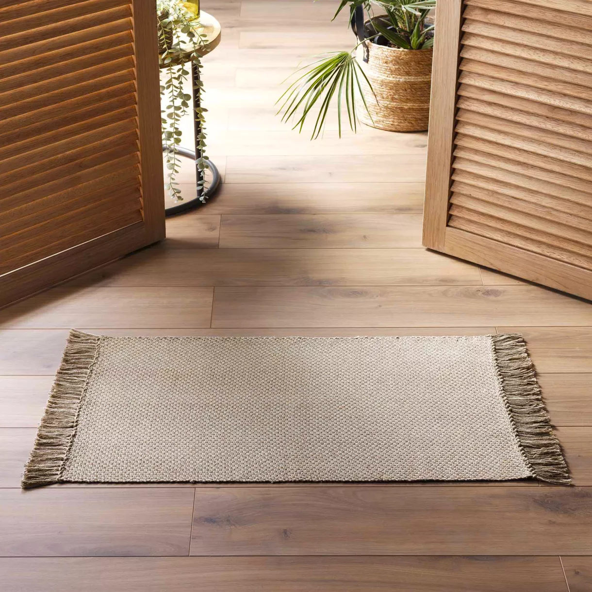 eminza Tapis de salon coton (50 x 80 cm) Pietro Marron