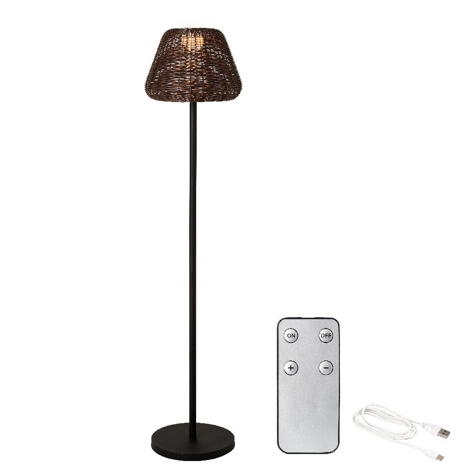 Staande lamp voor buiten draadloosLED (H150 cm) Oasis - bruin