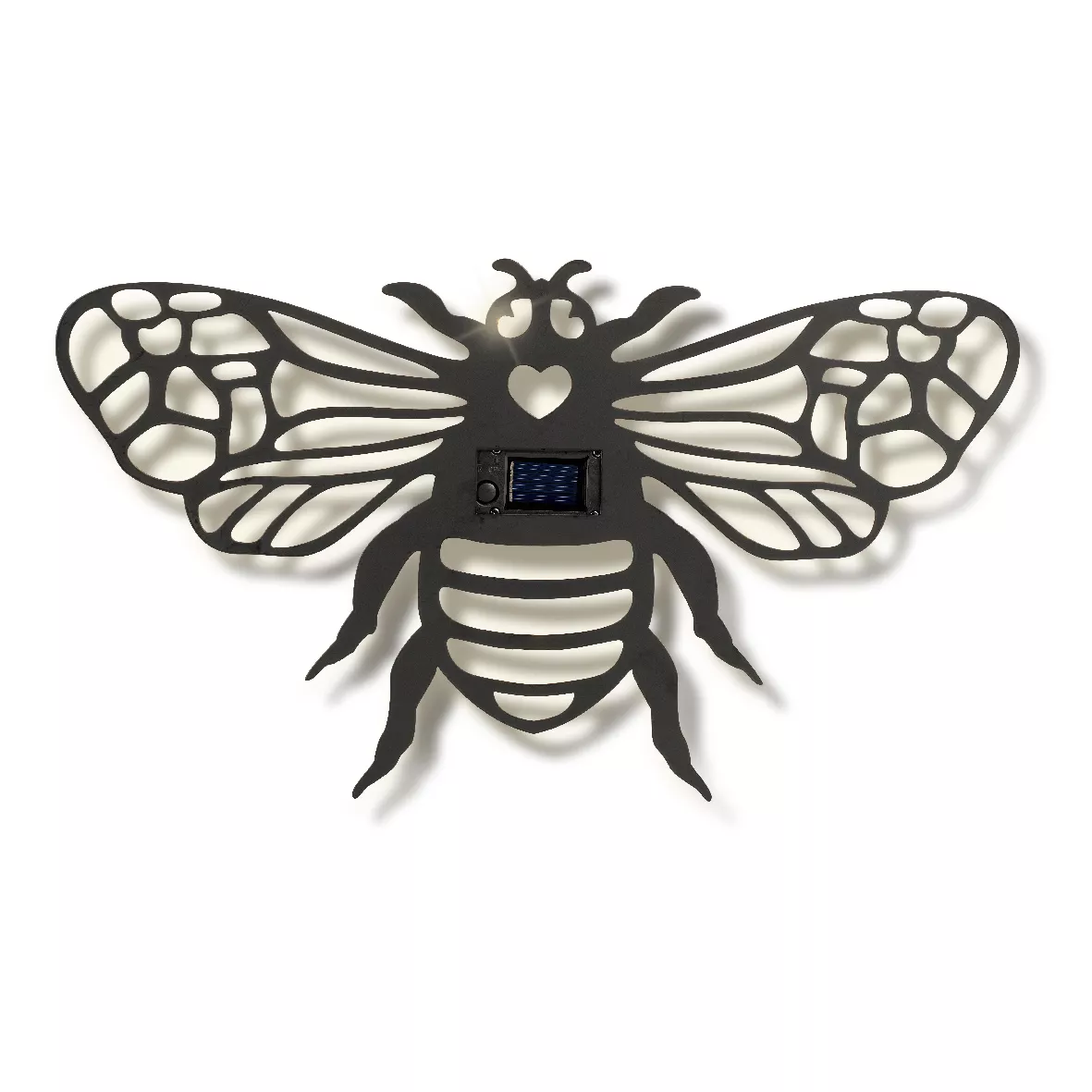 Wandlamp solar metaal (L21,5 cm) Abeille - Zwart