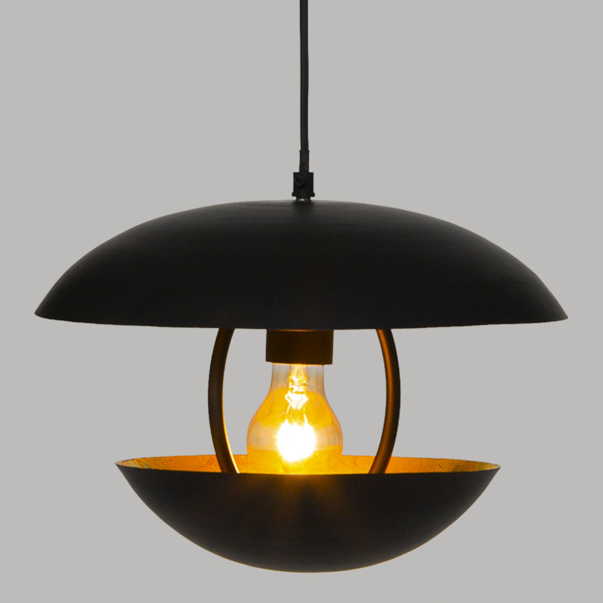 Lámpara de techo industrial en metal (33 cm) Estée Negro