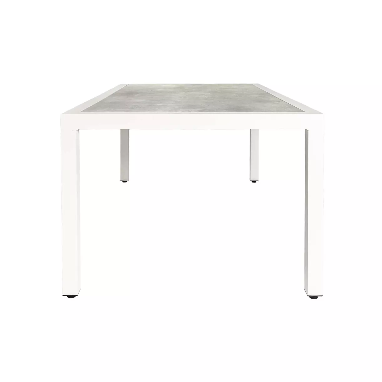 Mesa de jardín 8 plazas Aluminio/Cerámica Torano (192 x 102 cm) - Blanco/Gris claro