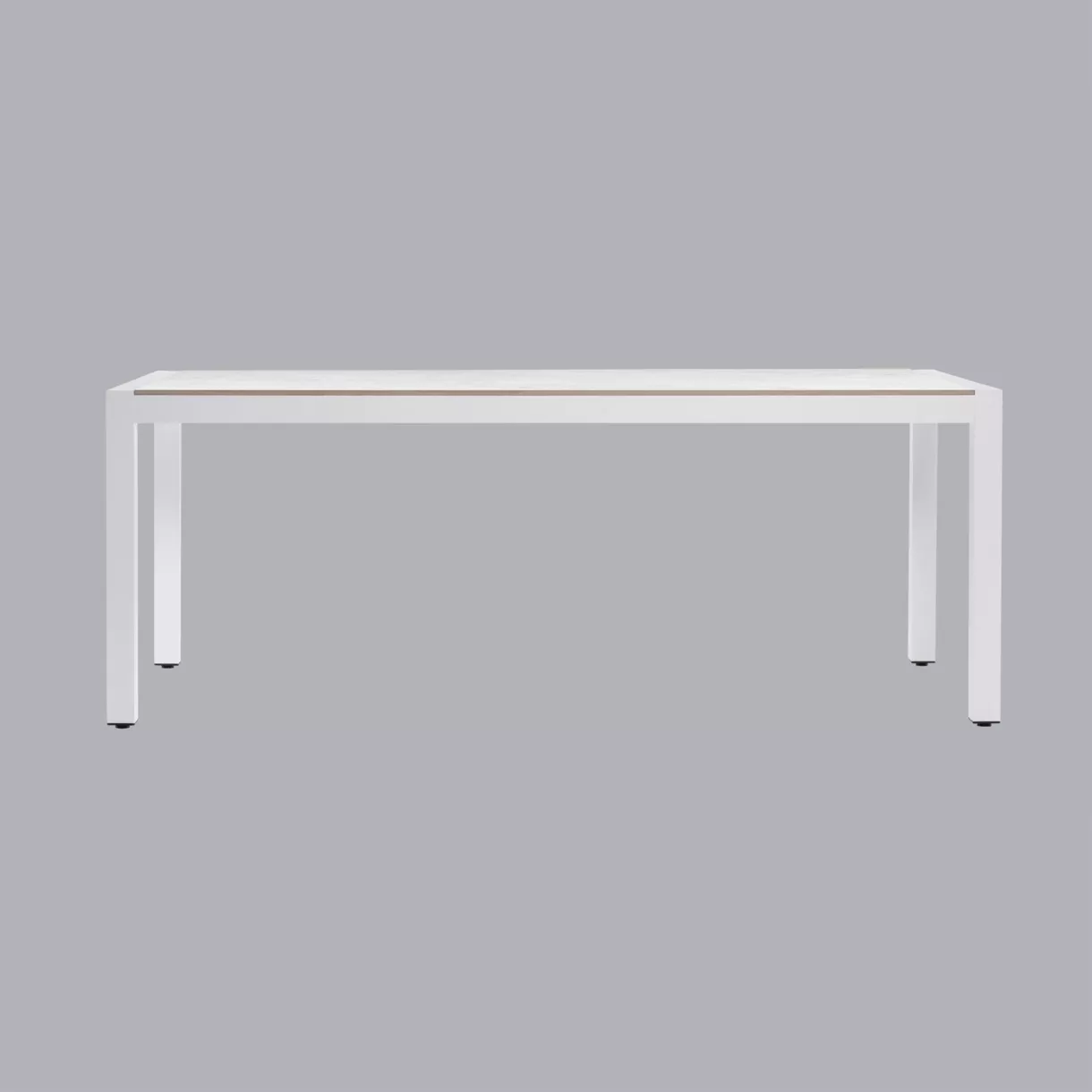 Tuintafel 8 zitplaatsen Aluminium/Keramiek Modena (180 x 90 cm) - Wit/Gris