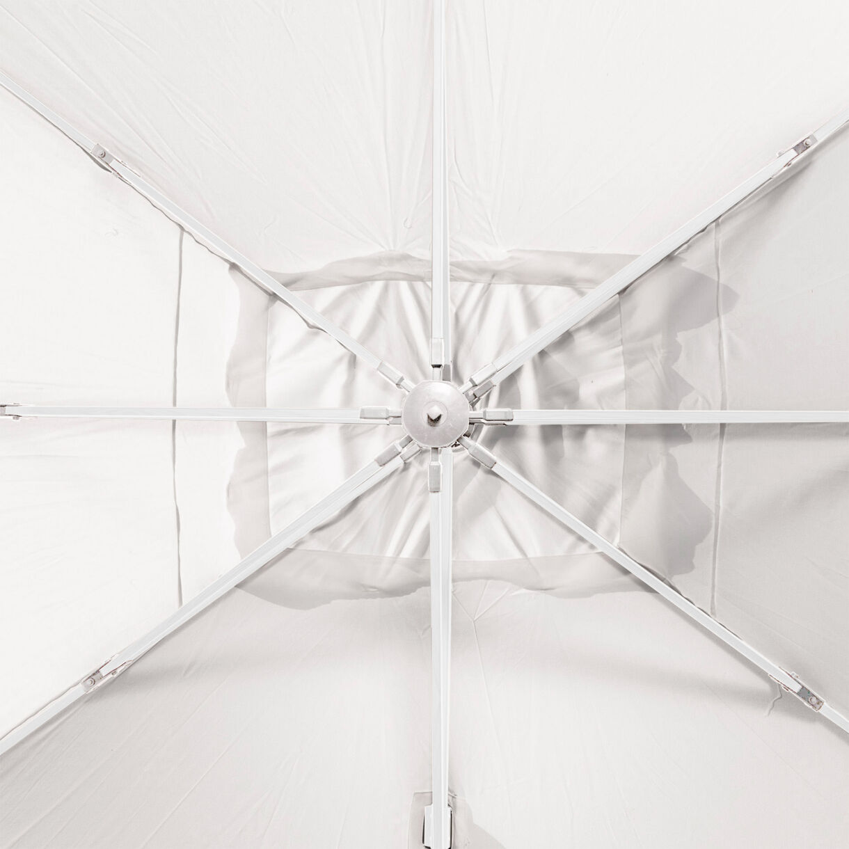 Parasol déporté rectangulaire (L4 x 3m) Yucatan - Aluminium et Blanc