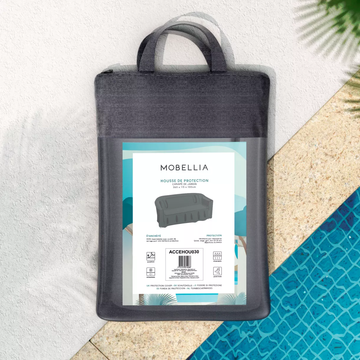 Funda de protección Impermeable para Sillón 260 x 115 cm - Gris